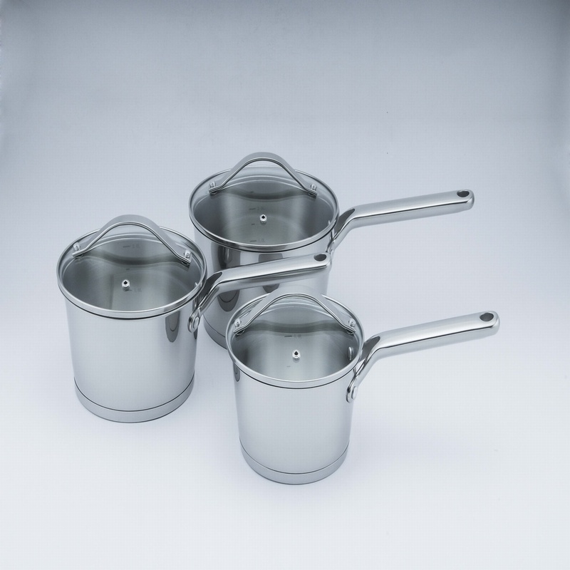 GOOD FOOD SAUCEPAN SET 3pcs S/STEEL